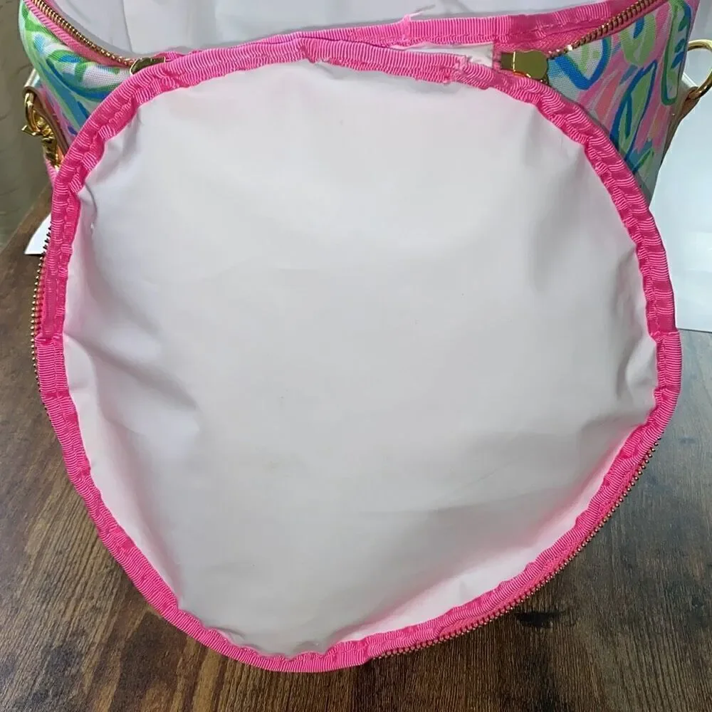 New Lilly Pulitzer Beach Cooler Ice Totally Blossom Pink/Gold
